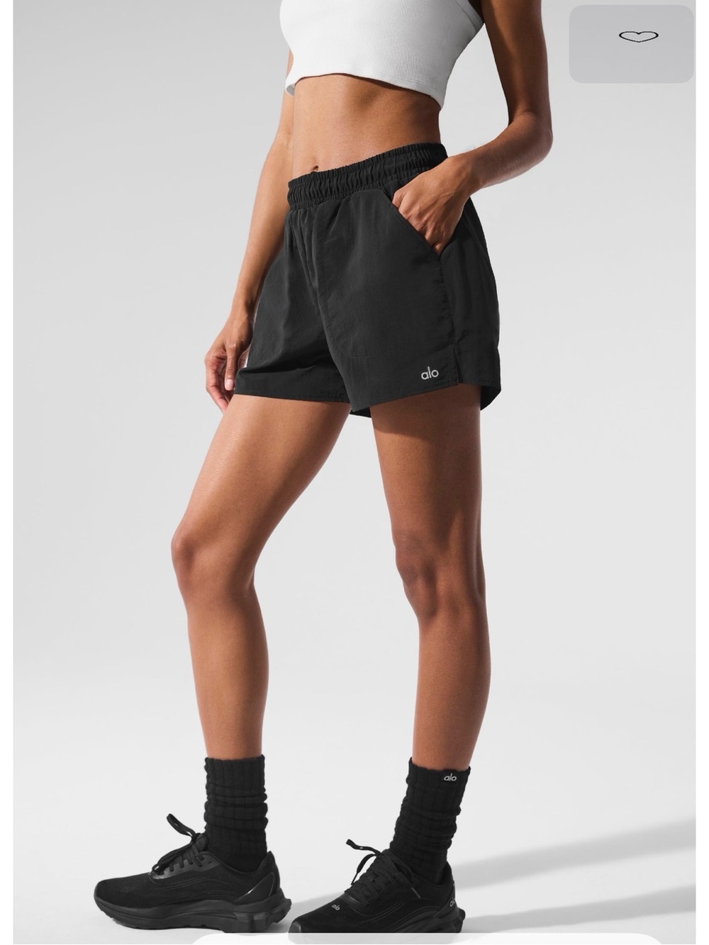ALO Yoga Black Alumni Athletic Shorts with Elastic Waist sz m $78